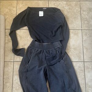 FP Movement by Free People Charcoal Black Two-Piece Lounge Set